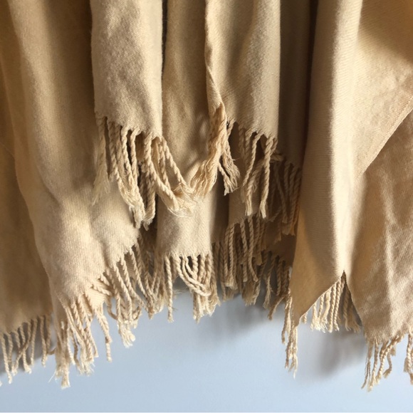 Beautiful lite brown fringed wrap/shawl cover perfect for those fall days/nights - Picture 4 of 16